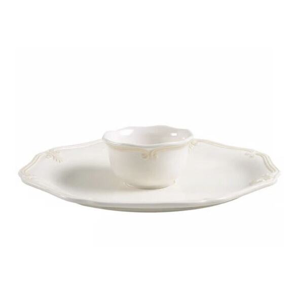 LENOX Butler's Pantry Chip & Dip Set 2-Piece White Italy 13-7/8" 6255277 NIB - Picture 1 of 7